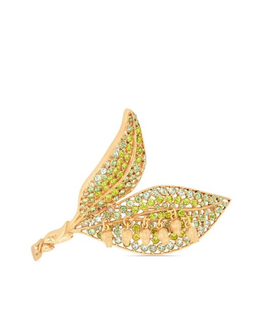 Oscar de la Renta crystal-embellished brooch