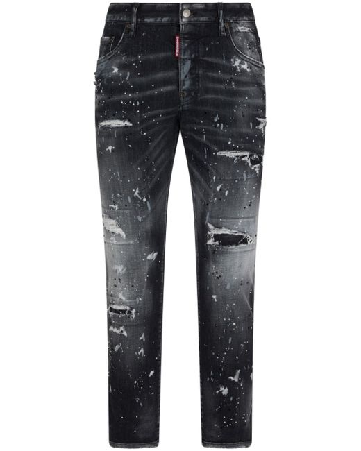 Dsquared2 ripped paint-splatter jeans