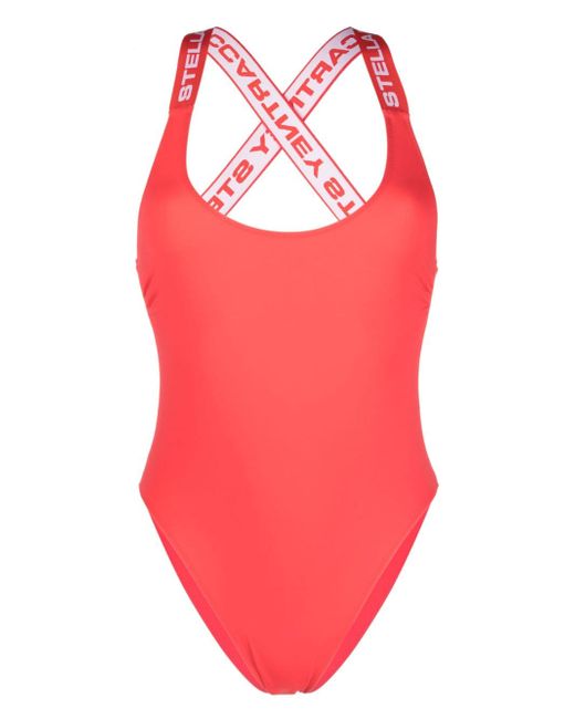 Stella McCartney logo-strap swimsuit