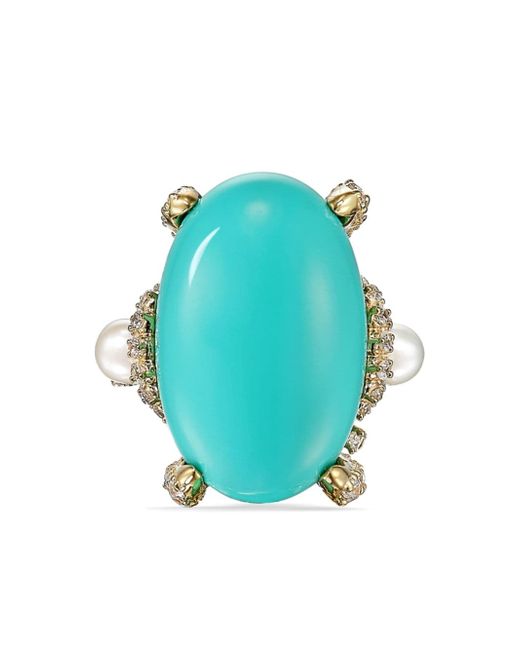 Anabela Chan 18kt yellow gold Mermaid turquoise cocktail ring