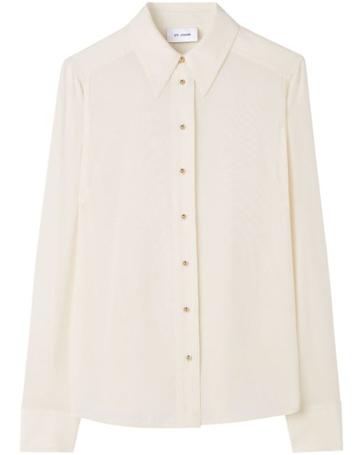 St. John topstitch-detail blouse