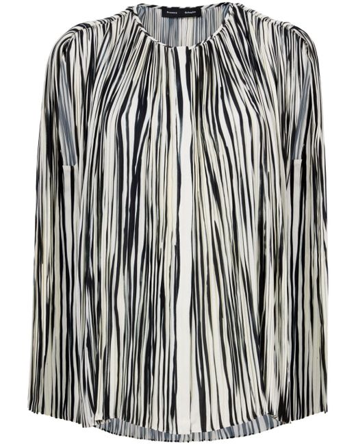 Proenza Schouler striped pleated chiffon blouse