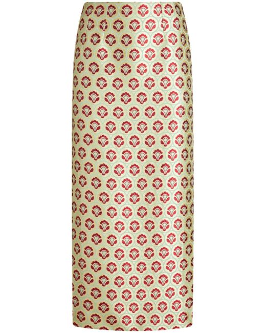 Etro floral-jacquard pencil skirt