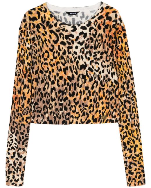 Just Cavalli animal-print knitted top
