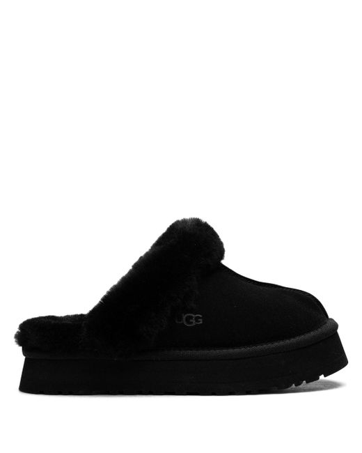 Ugg Disquette shearling-trimmed suede slippers