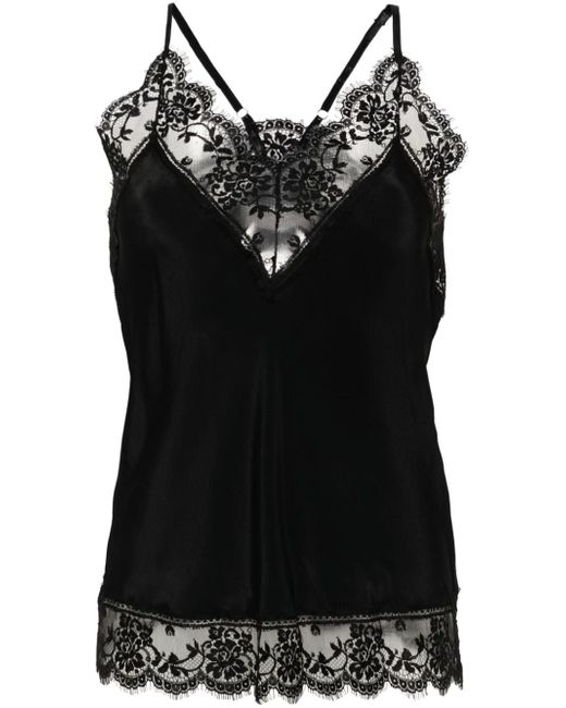 Ermanno Firenze floral-lace crepe tank top