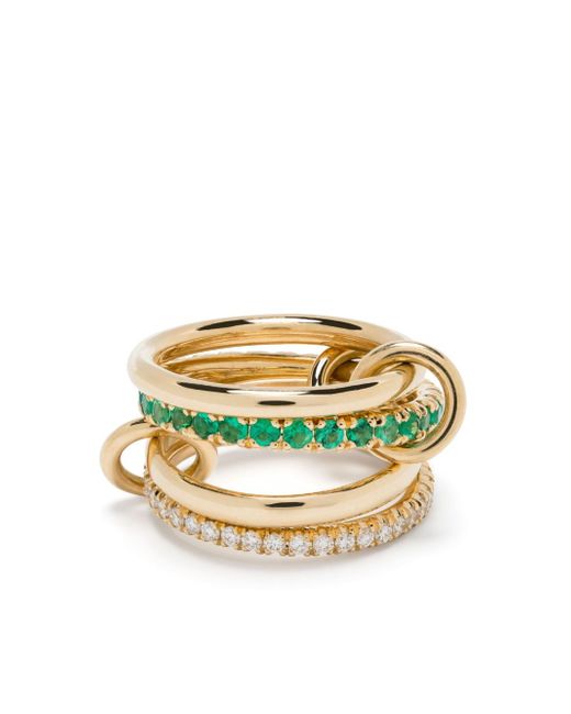 Spinelli Kilcollin 18k yellow Halley emerald and diamond ring