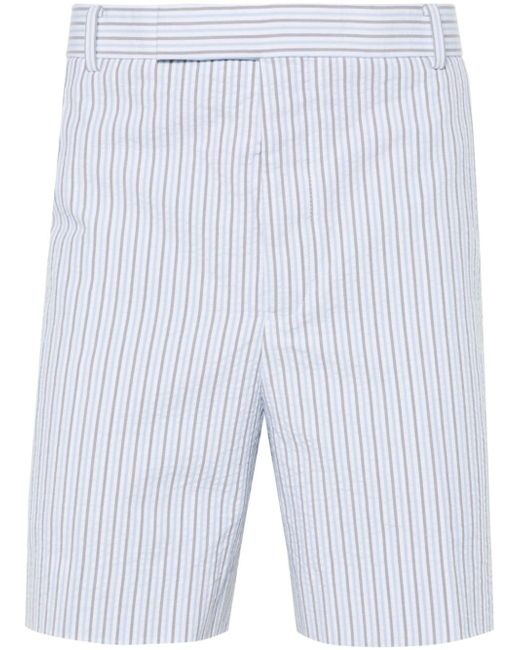 Thom Browne striped seersucker cotton shorts
