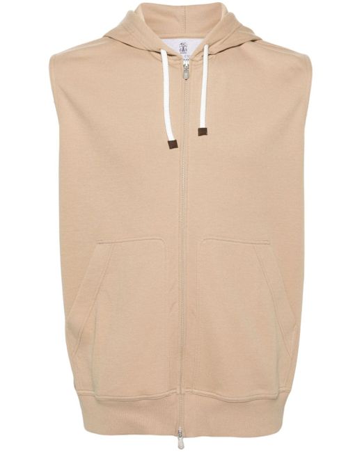 Brunello Cucinelli sleeveless cotton hoodie