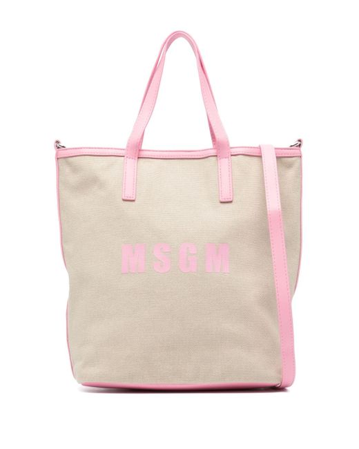 Msgm small logo-print tote bag