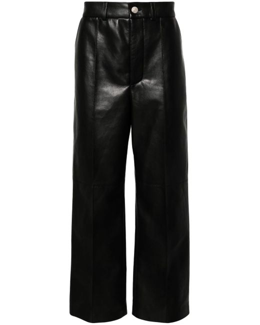 Nanushka Dax mid-rise faux-leather wide-leg trousers