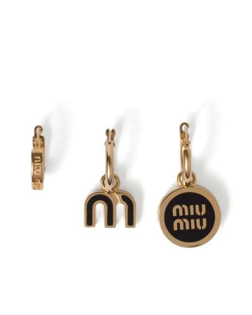 Miu Miu enamel hoop earrings set of three