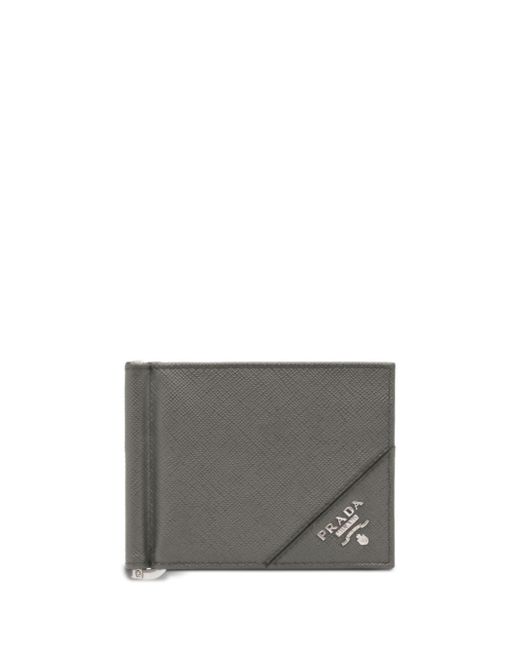 Prada triangle-logo leather cardholder