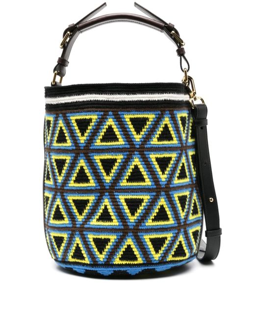 Colville midi Cylinder triangle-woven tote bag