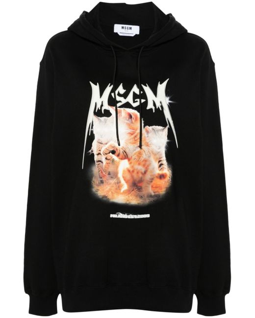 Msgm graphic-print hoodie