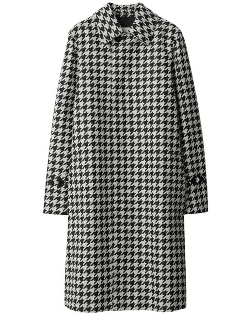 Burberry houndstooth-print twill car coat