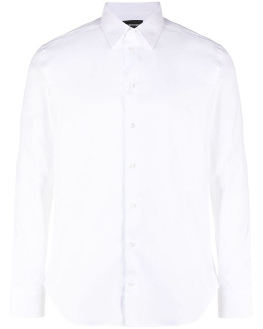 Emporio Armani classic-collar twill-weave shirt
