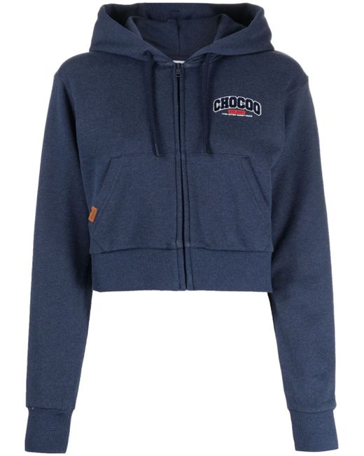 Chocoolate cropped zip-front hoodie