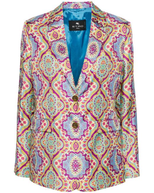 Etro mandala-print silk blazer