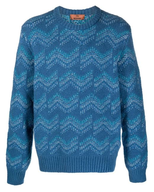Missoni patterned-jacquard textured jumper
