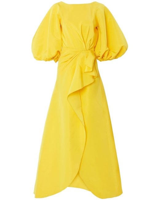 Carolina Herrera puff-sleeve sarong gown