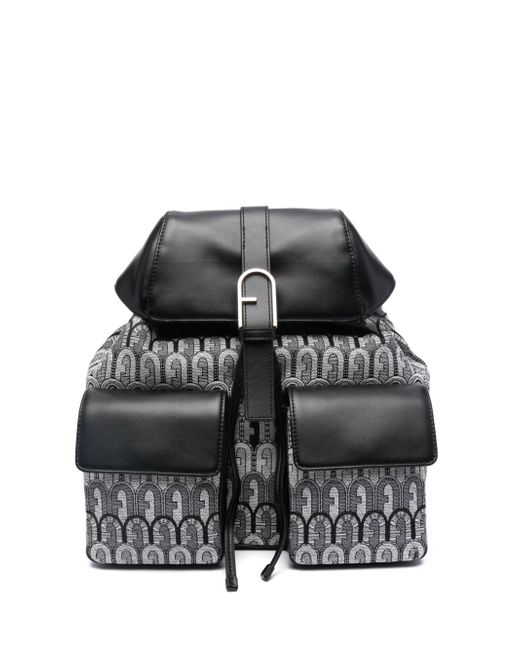 Furla all-over logo-jacquard backpack
