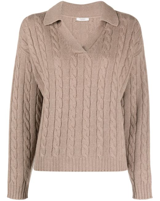 Peserico cable-knit virgin wool-blend jumper