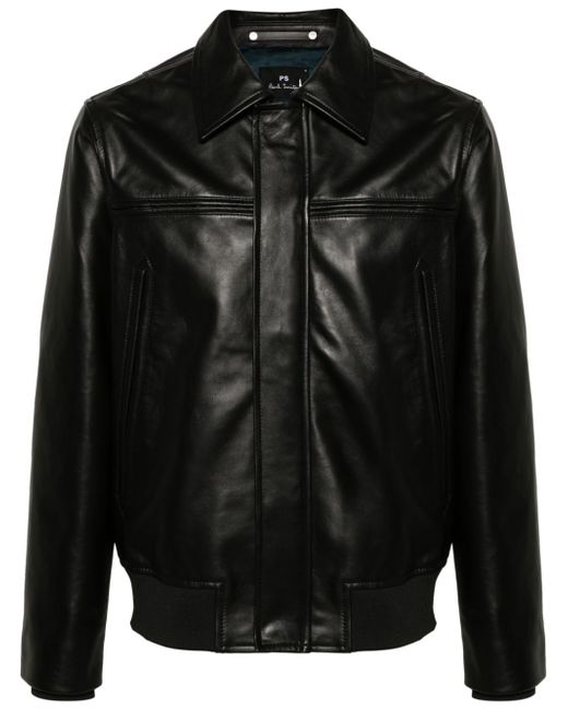 PS Paul Smith leather bomber jacket