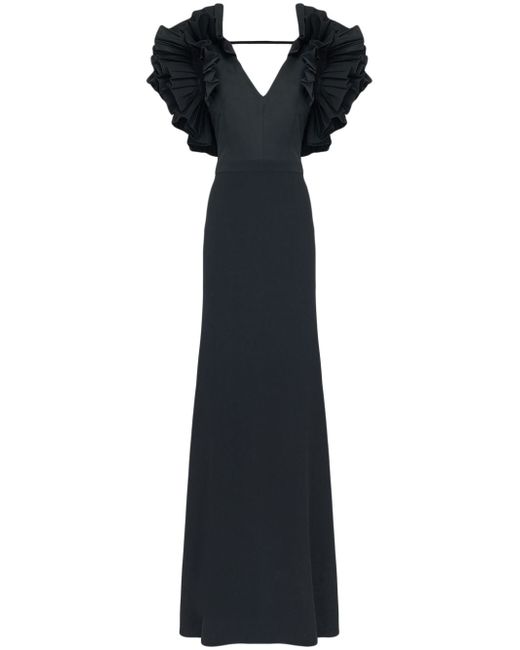 Alexander McQueen Exploded Shoulder flared-sleeve gown