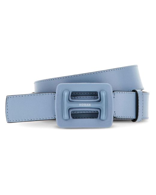 Hogan logo-buckle leather belt
