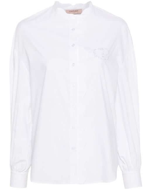 Twin-Set scallop-collar cotton shirt