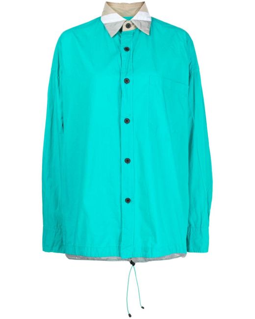 Kolor contrast-collar cotton shirt