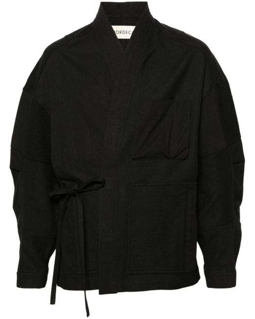 Mordecai shawl-lapel panelled wrap jacket