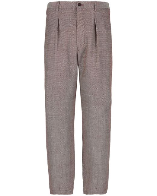 Giorgio Armani bouclé-texture virgin wool-blend trousers