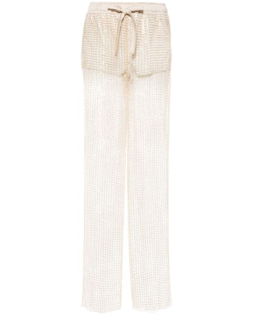 Genny sequin-embellished sheer trousers