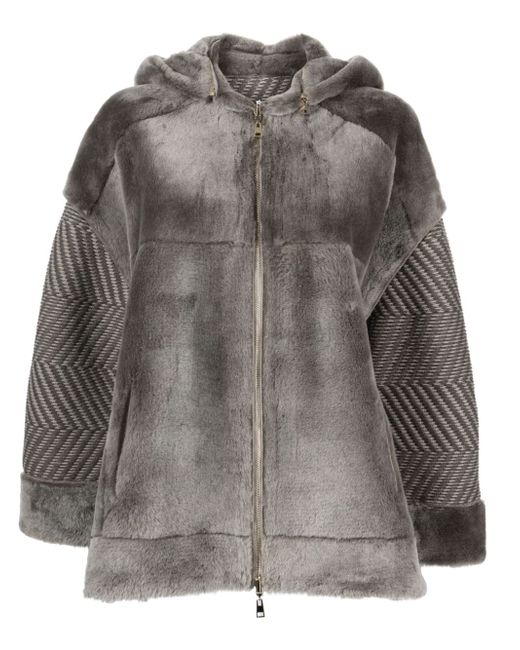 Lorena Antoniazzi sheepskin hooded jacket