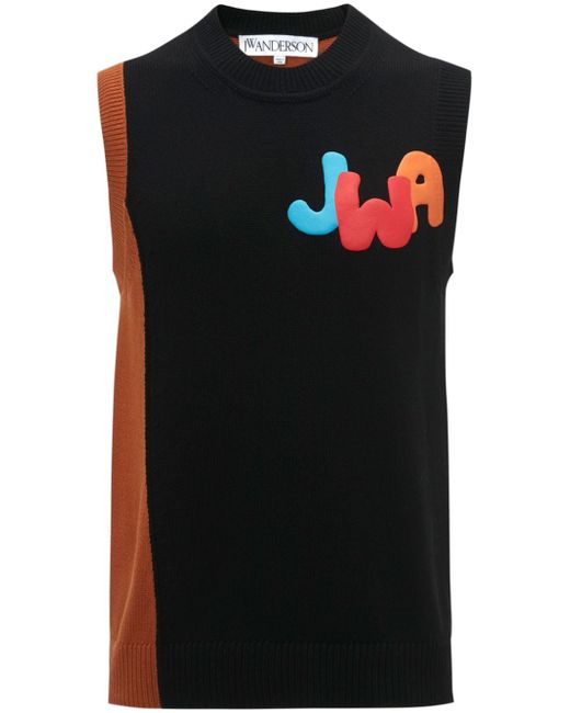 J.W.Anderson logo-print knitted tank top