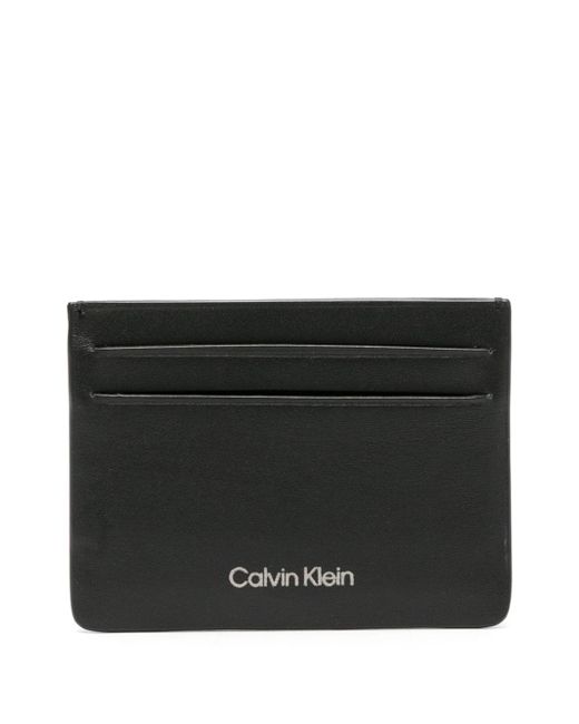 Calvin Klein logo-stamp leather cardholder