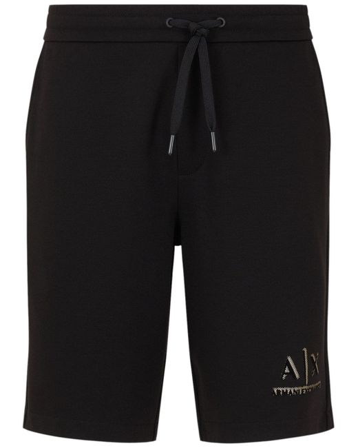 Armani Exchange logo-print track shorts