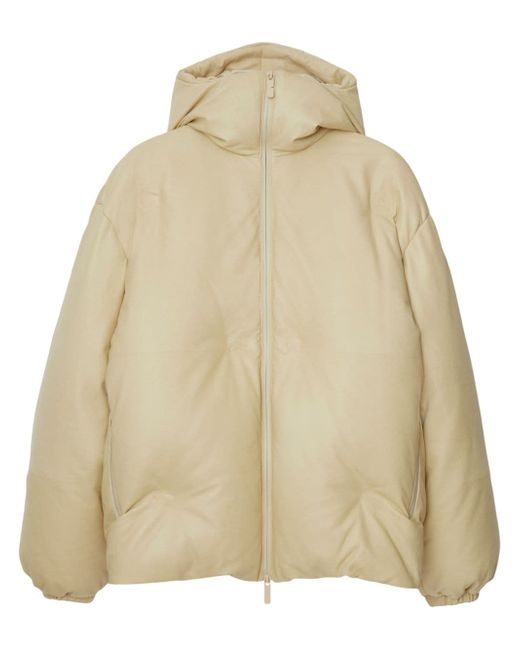 Burberry hooded down leather jacket