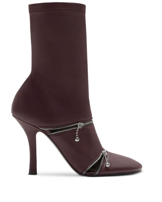 Burberry Peep 100mm leather boots