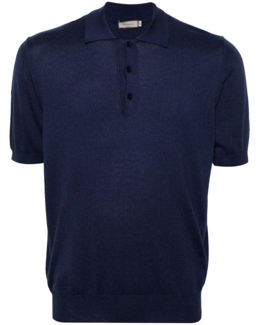Canali cotton-blend knitted polo shirt