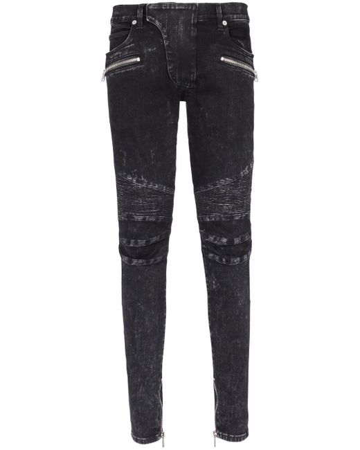 Balmain panelled slim-leg jeans