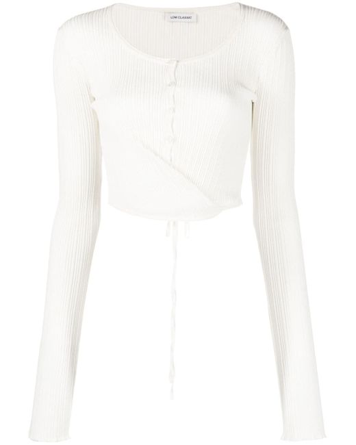 Low Classic ribbed-knit cropped cardigan
