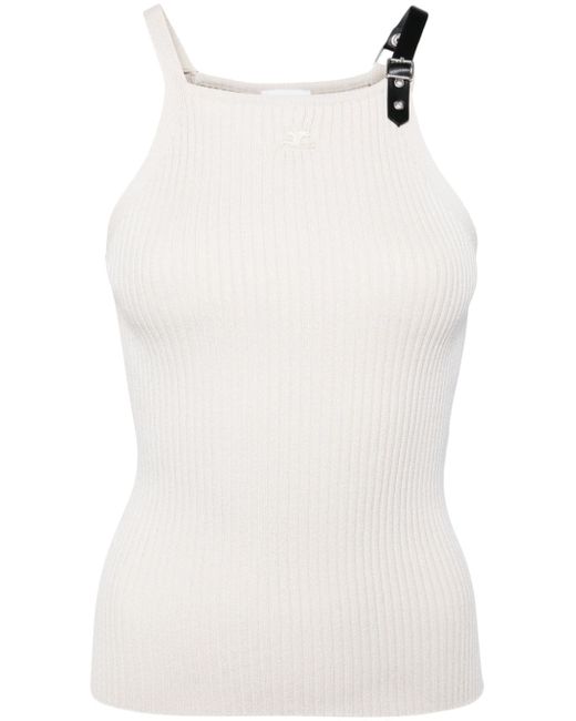 Courrèges buckle-detail ribbed tank top