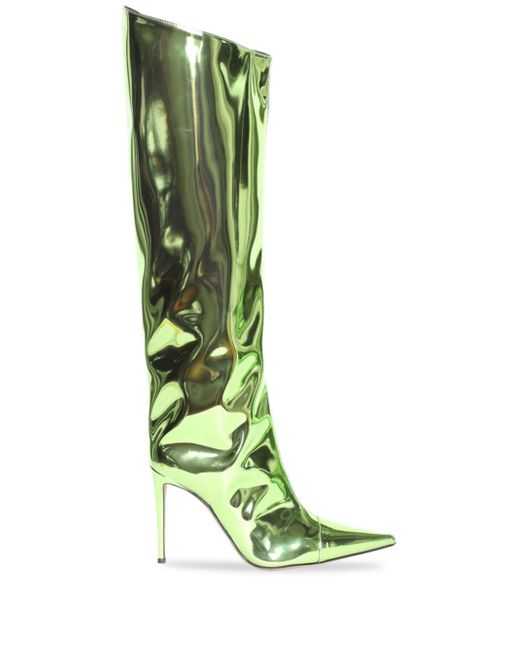 Alexandre Vauthier 105mm metallic-finish leather boots