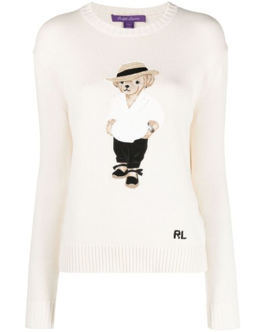 Ralph Lauren Collection Polo Bear ribbed-knit jumper