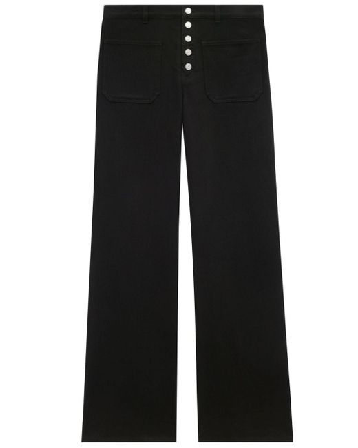 Courrèges button-front wide-leg cotton jeans