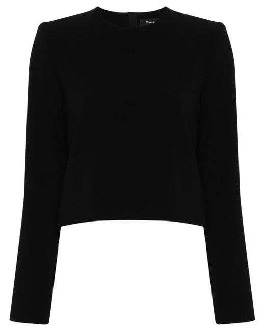 Theory zip-up cropped blouse