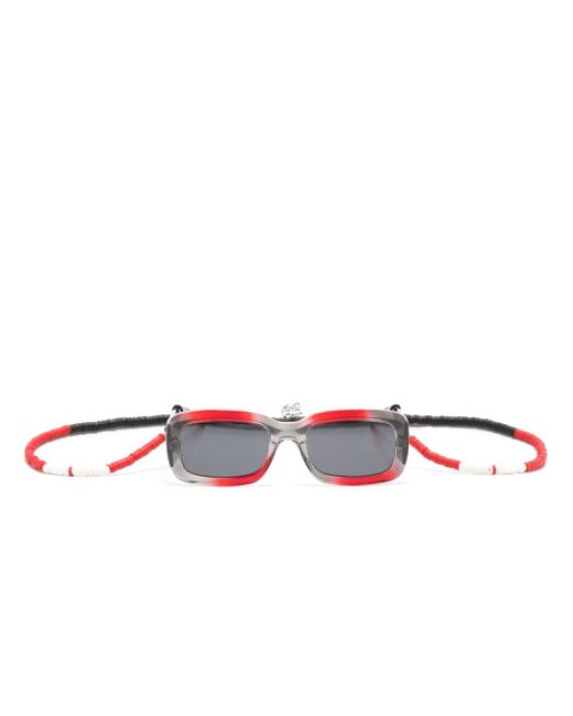 Hugo Boss neck-strap rectangle-frame sunglasses